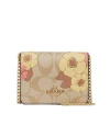 กระเป๋าสะพายข้าง COACH CH714 MINI WALLET ON A CHAIN IN SIGNATURE CANVAS WITH FLORAL CLUSTER PRINT (IMOT4)