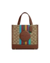 กระเป๋าสะพายข้าง COACH CC906 DEMPSEY TOTE 22 IN SIGNATURE JACQUARD WITH COACH PATCH AND STRIPE (IMT1O)