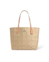 กระเป๋าสะพายไหล่ COACH 5696 CITY TOTE BAG IN SIGNATURE CANVAS (SVX1W)				