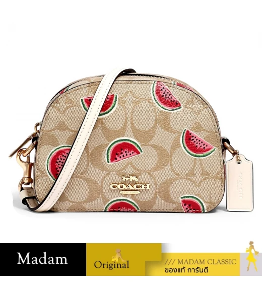 กระเป๋าสะพายข้าง COACH 2627 MINI SERENA CROSSBODY IN SIGNATURE CANVAS WITH WATERMELON PRINT  (IMR0Q)