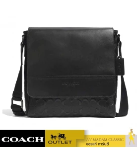 กระเป๋าสะพายข้างผู้ชาย COACH 4006 HOUSTON MAP BAG IN SIGNATURE LEATHER (QBBK)