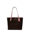 กระเป๋าสะพายไหล่ COACH 5696 CITY TOTE IN SIGNATURE CANVAS (IMRSH)