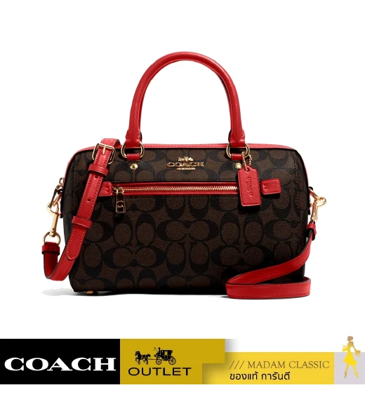 กระเป๋าสะพายข้าง COACH 83607 ROWAN SATCHEL IN SIGNATURE CANVAS (IMRVQ)