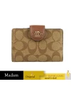 กระเป๋าสตางค์ COACH C0082 MEDIUM CORNER ZIP WALLET IN SIGNATURE CANVAS (IME74)