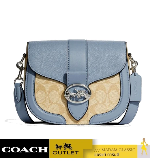 กระเป๋าสะพายข้าง COACH C2806 GEORGIE SADDLE BAG IN SIGNATURE CANVAS (SVTVS)