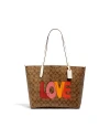 กระเป๋าสะพายไหล่ COACH C2810 CITY TOTE IN SIGNATURE CANVAS WITH LOVE PRINT (IMLOT)