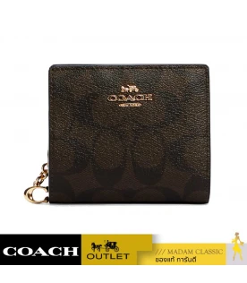 กระเป๋าสตางค์ COACH C3309 SNAP WALLET IN SIGNATURE CANVAS (IMAA8)