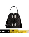 กระเป๋าสะพายข้าง COACH C4102 DEMPSEY DRAWSTRING BUCKET BAG IN SIGNATURE JACQUARD WITH STRIPE AND COACH PATCH (SVRT6)