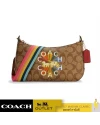 กระเป๋าสะพายข้าง COACH C6817 JES BAGUETTE IN SIGNATURE CANVAS WITH COACH RADIAL RAINBOW (IME7V)