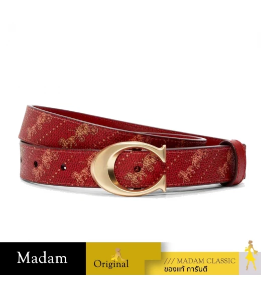 เข็มขัด COACH C7121 SIGNATURE BUCKLE BELT WITH HORSE AND CARRIAGE PRINT, 25 MM (IMBRDXL)