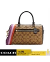 กระเป๋าสะพายข้าง COACH C7240 ROWAN SATCHEL IN BLOCKED SIGNATURE CANVAS(IMNOX)