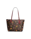 กระเป๋าสะพายไหล่ COACH C7254 ZIP TOP TOTE IN SIGNATURE CANVAS WITH ORNAMENT PRINT (IMOSN)