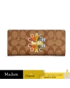 กระเป๋าใส่บัตร COACH C7305 SLIM WALLET IN SIGNATURE CANVAS WITH COACH RADIAL RAINBOW (IME7V)