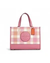 กระเป๋าสะพายข้าง COACH C8201 DEMPSEY CARRYALL WITH GARDEN PLAID PRINT AND COACH PATCH (IMTVT)