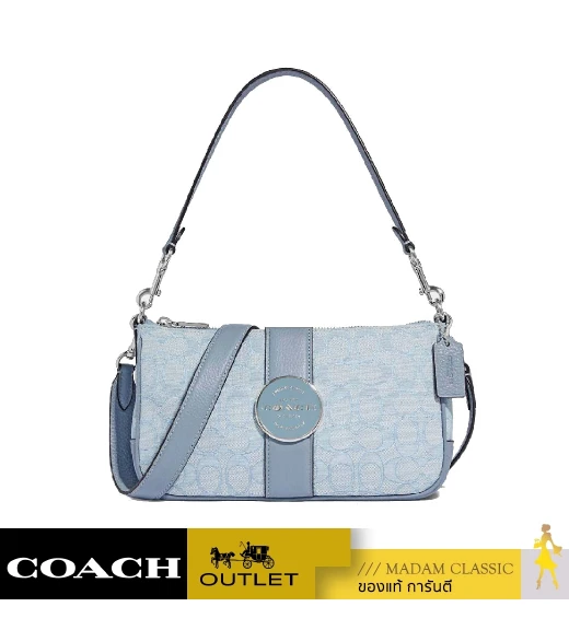 กระเป๋าสะพายข้าง COACH C8306 LONNIE BAGUETTE IN SIGNATURE JACQUARD (SVS9X)