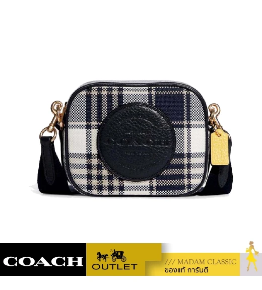 กระเป๋าสะพายข้าง COACH C8681 MINI DEMPSEY CAMERA BAG WITH GARDEN PLAID PRINT AND COACH PATCH (IMF23)