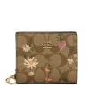 กระเป๋าสตางค์ COACH C8734 SNAP WALLET IN SIGNATURE CANVAS WITH WILDFLOWER PRINT (IME7V)