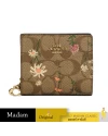 กระเป๋าสตางค์ COACH C8734 SNAP WALLET IN SIGNATURE CANVAS WITH WILDFLOWER PRINT (IME7V)