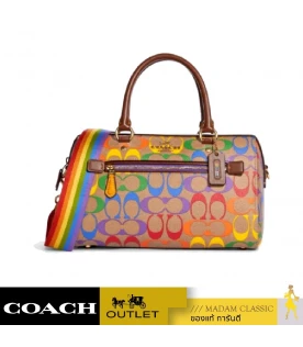 COACH CA615 ROWAN SATCHEL IN RAINBOW SIGNATURE CANVAS (IME7V)