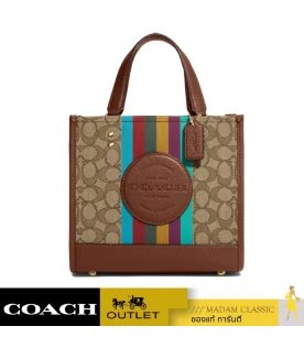 กระเป๋าสะพายข้าง COACH CC906 DEMPSEY TOTE 22 IN SIGNATURE JACQUARD WITH COACH PATCH AND STRIPE (IMT1O)