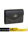 กระเป๋าใส่บัตรใส่การ์ด COACH CH202 FLAP CARD CASE IN SIGNATURE CANVAS(IMAA8)