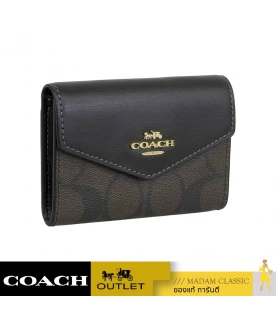 กระเป๋าใส่บัตรใส่การ์ด COACH CH202 FLAP CARD CASE IN SIGNATURE CANVAS(IMAA8)