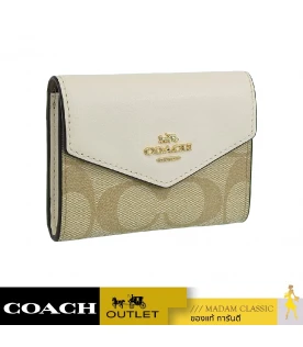 กระเป๋าใส่บัตรใส่การ์ด COACH CH202 FLAP CARD CASE IN SIGNATURE CANVAS(IMDQC)