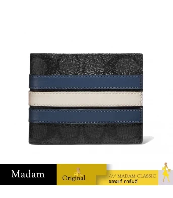 กระเป๋าสตางค์ COACH CR958 3 IN 1 WALLET IN SIGNATURE CANVAS WITH VARSITY STRIPE (WTC)				