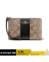 กระเป๋าคล้องมือ COACH CS602 CORNER ZIP WRISTLET IN SIGNATURE CANVAS (IMCBI)				