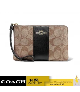 กระเป๋าคล้องมือ COACH CS602 CORNER ZIP WRISTLET IN SIGNATURE CANVAS (IMCBI)				