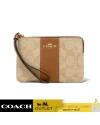 กระเป๋าคล้องมือ COACH CS602 CORNER ZIP WRISTLET IN SIGNATURE CANVAS (IMNLJ)				