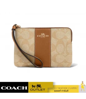 กระเป๋าคล้องมือ COACH CS602 CORNER ZIP WRISTLET IN SIGNATURE CANVAS (IMNLJ)				