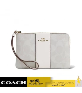 กระเป๋าสตางค์ COACH CS602 CORNER ZIP WRISTLET IN SIGNATURE CANVAS (IMRFF)				