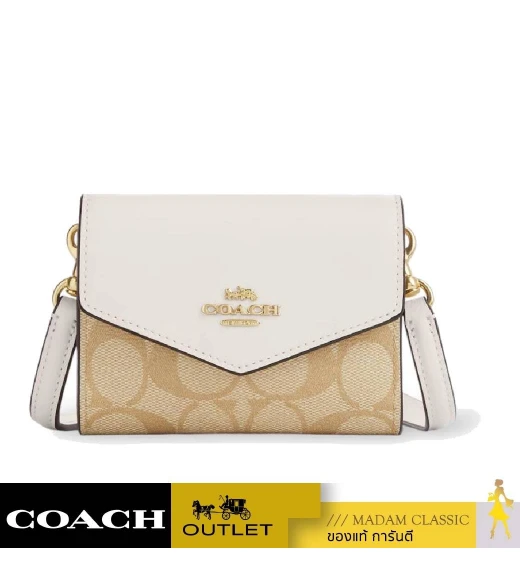 กระเป๋าสตางค์ COACH CU172 MINI ENVELOPE WALLET WITH STRAP IN SIGNATURE CANVAS (IMDQC)				