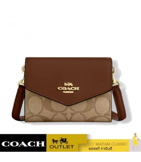 กระเป๋าสตางค์ COACH CU172 MINI ENVELOPE WALLET WITH STRAP IN SIGNATURE CANVAS (IME74)				