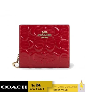 กระเป๋าสตางค์ผู้หญิง COACH CV415 SNAP WALLET IN SIGNATURE LEATHER (IMRED)				