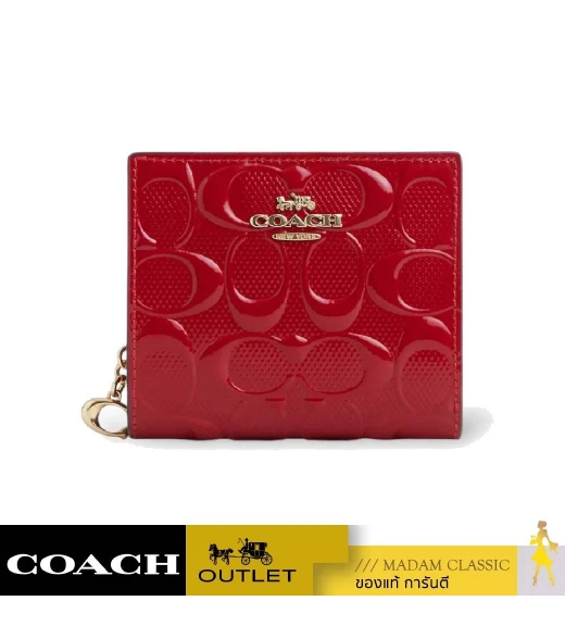 กระเป๋าสตางค์ผู้หญิง COACH CV415 SNAP WALLET IN SIGNATURE LEATHER (IMRED)				