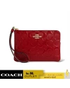 กระเป๋าสตางค์ COACH CV418 CORNER ZIP IN SIGNATURE LEATHER (IMRED)				