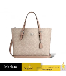 กระเป๋าสะพายข้าง COACH CV965 MOLLIE TOTE BAG 25 IN SIGNATURE CANVAS (SVPWH)				