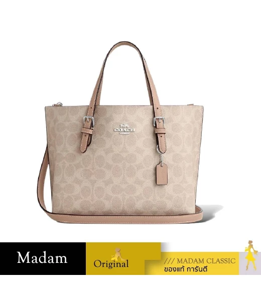 กระเป๋าสะพายข้าง COACH CV965 MOLLIE TOTE BAG 25 IN SIGNATURE CANVAS (SVPWH)				