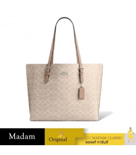 กระเป๋าสะพายข้าง COACH CV967 MOLLIE TOTE BAG IN SIGNATURE CANVAS (SVPWH)				