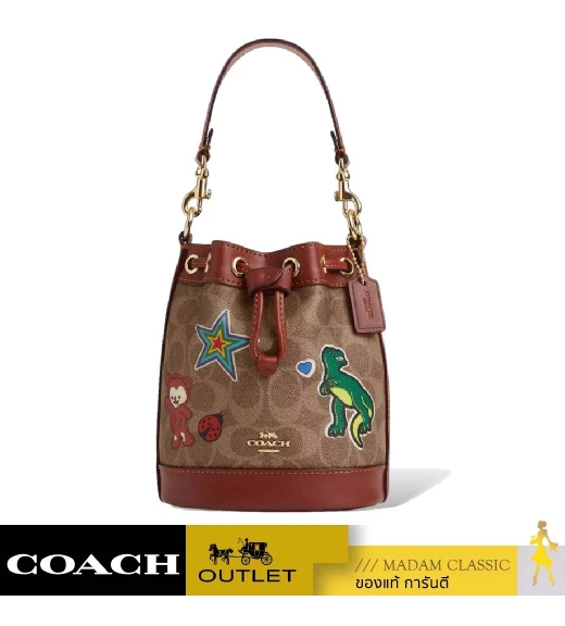 กระเป๋าสะพาย COACH CW300 MINI BUCKET BAG IN SIGNATURE CANVAS WITH STICKER PRINT (IMTAM)				