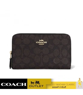 กระเป๋าสตางค์ COACH CW781 MEDIUM ID ZIP WALLET IN SIGNATURE CANVAS (IMXAQ)				