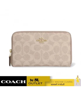 กระเป๋าสตางค์ COACH CW781 MEDIUM ID ZIP WALLET IN SIGNATURE CANVAS (IMXDM)				