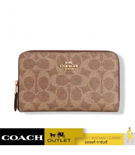 กระเป๋าสตางค์ COACH CW781 MEDIUM ID ZIP WALLET IN SIGNATURE CANVAS (IMXHE)