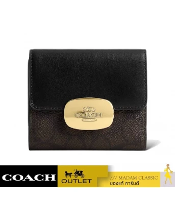 กระเป๋าสตางค์ COACH CW801 ELIZA SMALL WALLET IN SIGNATURE CANVAS (IMXAQ)				