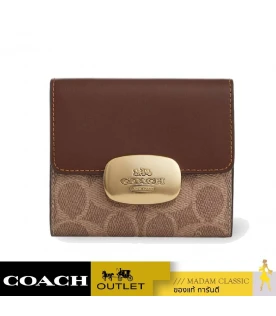 กระเป๋าสตางค์ COACH CW801 ELIZA SMALL WALLET IN SIGNATURE CANVAS  (IMXHE)				