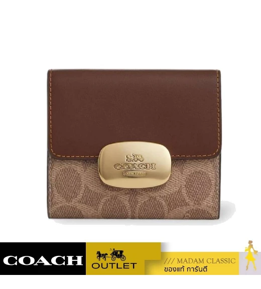 กระเป๋าสตางค์ COACH CW801 ELIZA SMALL WALLET IN SIGNATURE CANVAS  (IMXHE)				