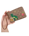 กระเป๋าสตางค์ COACH CW856 CORNER ZIP WRISTLET IN SIGNATURE CANVAS WITH STICKER PRINT (IMTAM)				