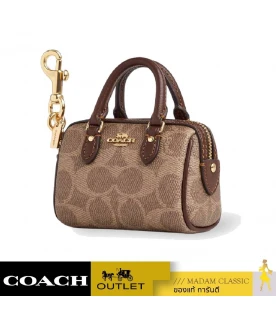 พวงกุญแจ COACH CX068 MINI ROWAN BAG CHARM IN SIGNATURE CANVAS (IMXHE)				